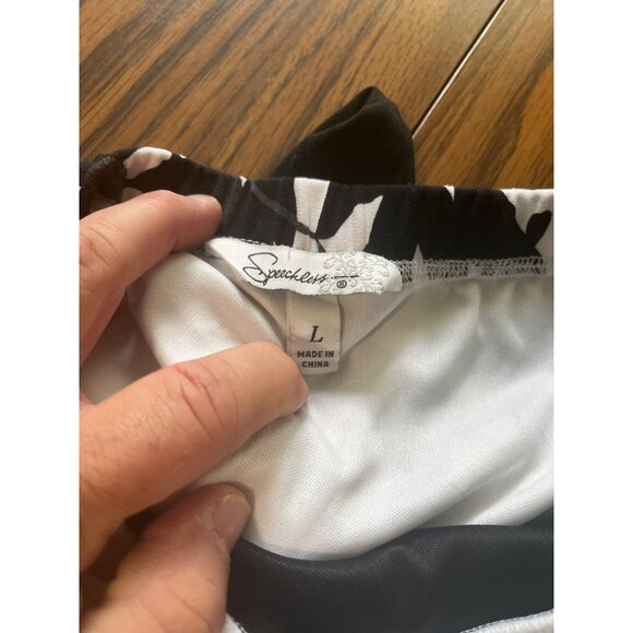 Speechless black white spaghetti strap party prom special occasion dress size L - Picture 4 of 5